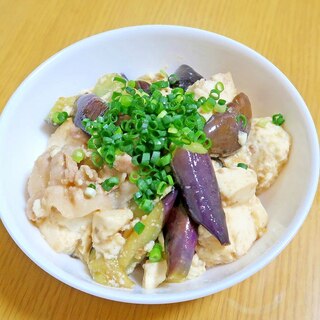 豆腐となすと豚肉の味噌炒め☆肉が心もとないときに